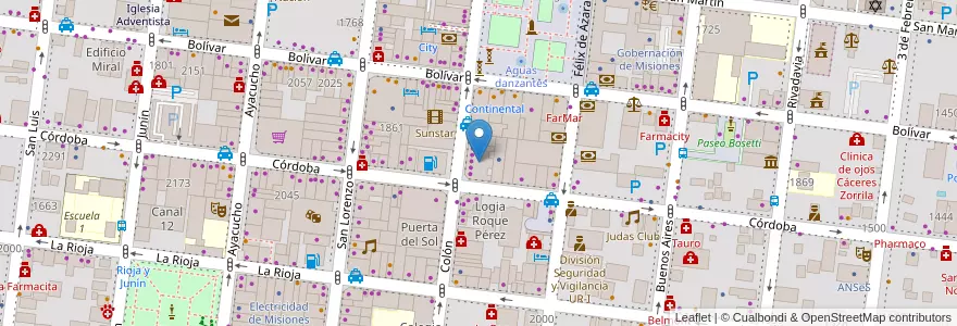 Mapa de ubicacion de Edificio Rosaura en Argentina, Misiones, Departamento Capital, Municipio De Posadas, Posadas.