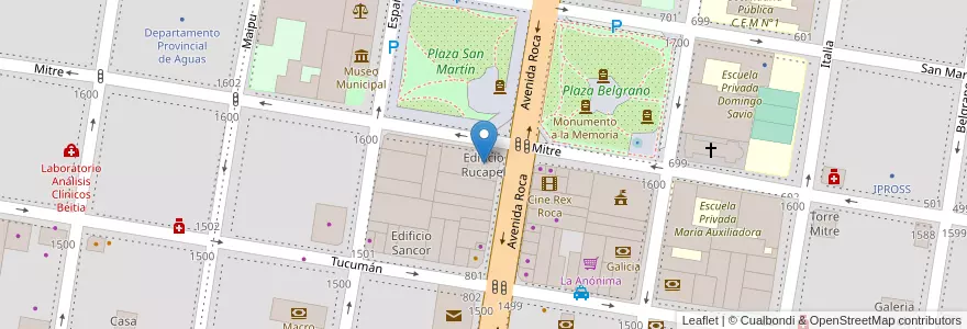 Mapa de ubicacion de Edificio Rucapel en الأرجنتين, ريو نيغرو, General Roca, Departamento General Roca, General Roca.