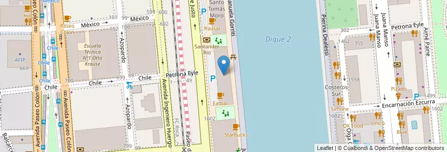 Mapa de ubicacion de Edificio San Alberto Magno, Puerto Madero en 阿根廷, Ciudad Autónoma De Buenos Aires, Comuna 1, 布宜诺斯艾利斯.