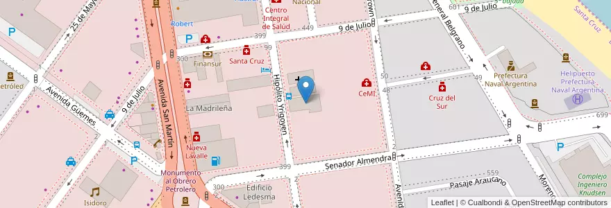 Mapa de ubicacion de Edificio Sotavento en Argentina, Wilayah Santa Cruz, Chile, Mercado De La Ciudad, Deseado, Caleta Olivia.