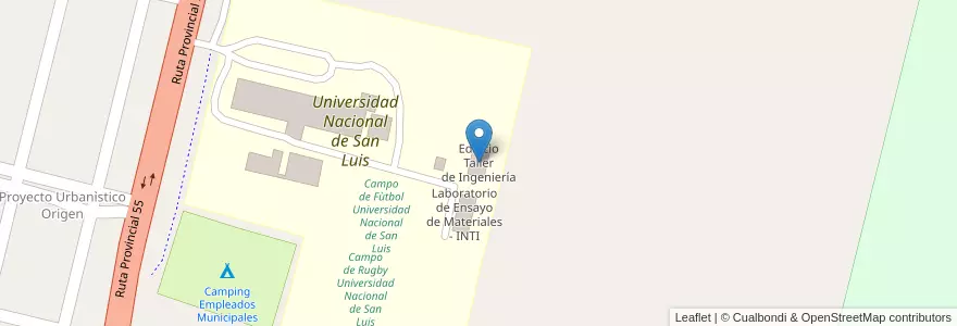 Mapa de ubicacion de Edificio Taller de Ingeniería en Argentinien, San Luis, General Pedernera, Municipio De Villa Mercedes.