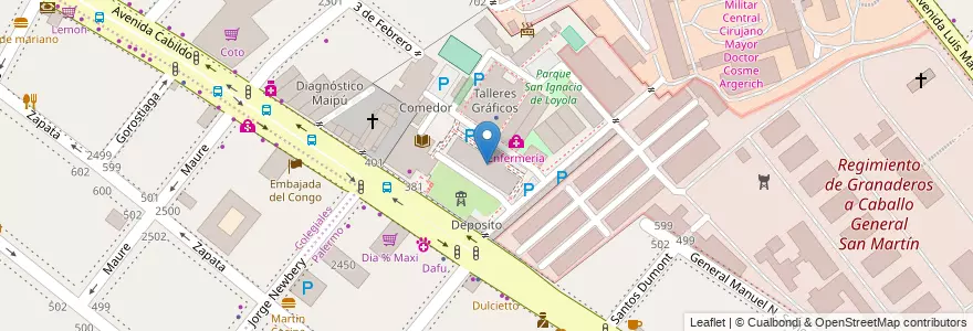 Mapa de ubicacion de Edificio Técnico, Palermo en 아르헨티나, Ciudad Autónoma De Buenos Aires, 부에노스아이레스, Comuna 14.