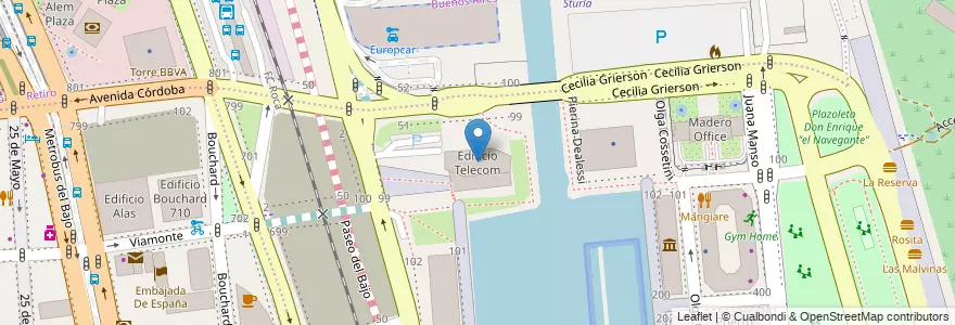 Mapa de ubicacion de Edificio Telecom, Puerto Madero en الأرجنتين, Ciudad Autónoma De Buenos Aires, Comuna 1, Buenos Aires.