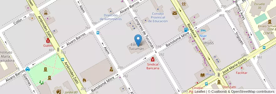 Mapa de ubicacion de Edificio Tucumán en Argentina, Río Negro, Departamento Adolfo Alsina, Viedma, Viedma.