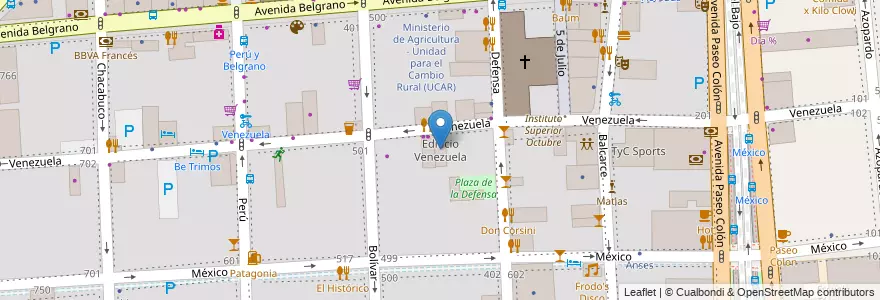Mapa de ubicacion de Edificio Venezuela, Montserrat en Argentina, Ciudad Autónoma De Buenos Aires, Comuna 1, Buenos Aires.