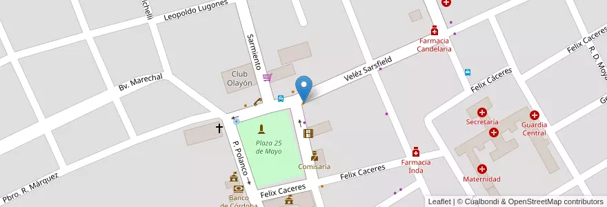 Mapa de ubicacion de Edison Café-Resto-Bar en الأرجنتين, Córdoba, Departamento Cruz Del Eje, Municipio De Cruz Del Eje, Pedanía Cruz Del Eje, Cruz Del Eje.
