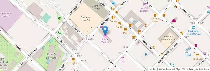 Mapa de ubicacion de Editor Market, Palermo en Arjantin, Ciudad Autónoma De Buenos Aires, Buenos Aires.
