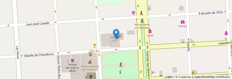 Mapa de ubicacion de EEE N° 501 en Arjantin, Buenos Aires, Partido De Florencio Varela, Florencio Varela.
