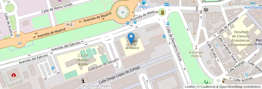 Mapa de ubicacion de E.E.I. Puerta de Madrid en Испания, Мадрид, Мадрид, Área Metropolitana De Madrid Y Corredor Del Henares, Alcalá De Henares.