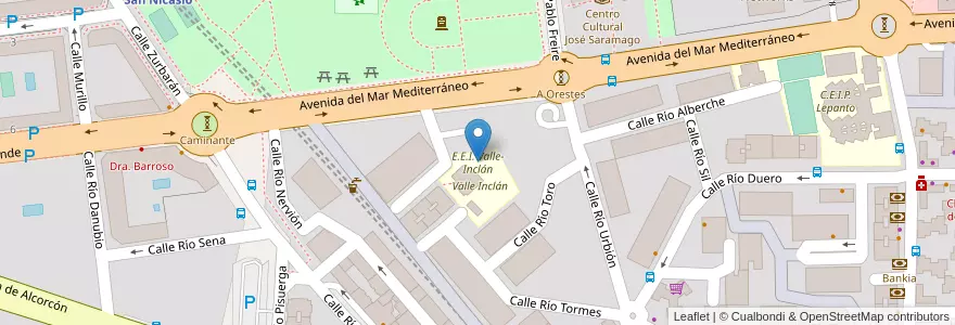 Mapa de ubicacion de E.E.I. Valle-Inclán en Испания, Мадрид, Мадрид, Área Metropolitana De Madrid Y Corredor Del Henares, Leganés.