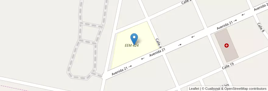 Mapa de ubicacion de EEM 424 en 아르헨티나, Santa Fe, Departamento Belgrano, Municipio De Las Parejas, Las Parejas.