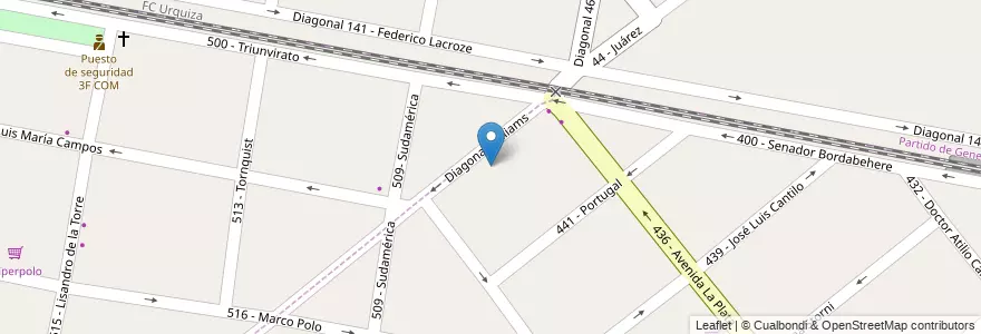 Mapa de ubicacion de EEM Nº11 Berni en Argentine, Province De Buenos Aires, Partido De Tres De Febrero.