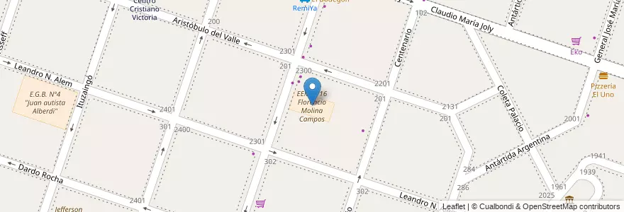 Mapa de ubicacion de EEM Nº16 Florencio Molina Campos en Argentinië, Buenos Aires, Partido De Moreno, Moreno.