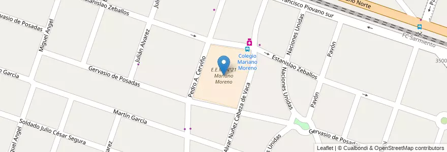 Mapa de ubicacion de E.E.M. Nº21 Mariano Moreno en Argentinië, Buenos Aires, Partido De Moreno, Moreno.