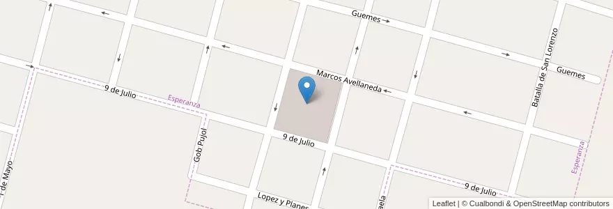 Mapa de ubicacion de E.E.M.S.P 371. Soldados De La Patria Colombo Y Müller. en Аргентина, Санта-Фе, Departamento Las Colonias, Municipio De Esperanza.