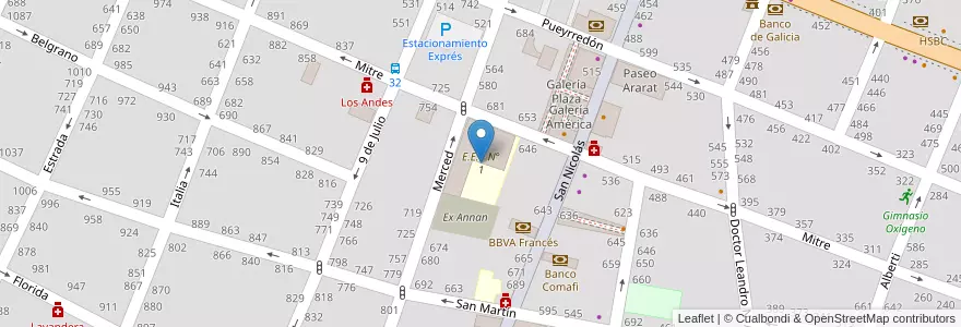 Mapa de ubicacion de E.E.P N° 1 en アルゼンチン, ブエノスアイレス州, Partido De Pergamino.