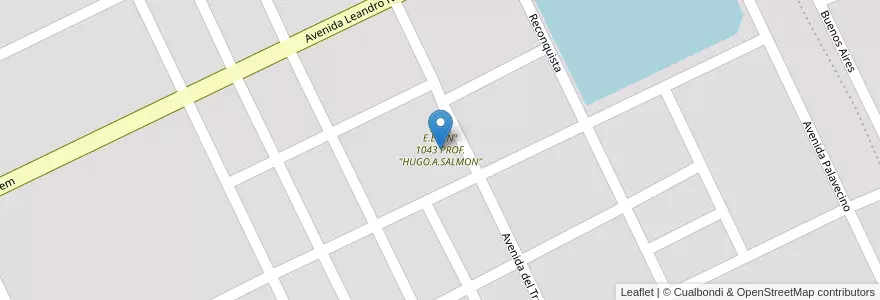 Mapa de ubicacion de E.E.P N° 1043 PROF. "HUGO.A.SALMON" en Arjantin, Chaco, Departamento General Güemes, Municipio De Juan José Castelli, Juan José Castelli, Juan Jose Castelli.