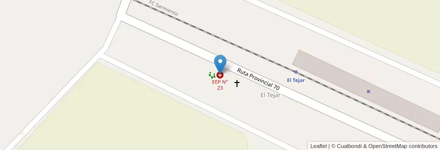 Mapa de ubicacion de EEP N° 23 en Argentinië, Buenos Aires, Partido De Nueve De Julio, Cuartel El Tejar.