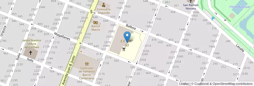 Mapa de ubicacion de E.E.P. N° 53 en 阿根廷, 布宜诺斯艾利斯省, Partido De Pergamino.