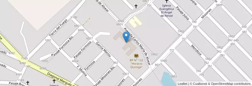 Mapa de ubicacion de EEP N° 6 Santiago Címbaro Canella en アルゼンチン, チャコ州, Departamento San Fernando, Fontana.