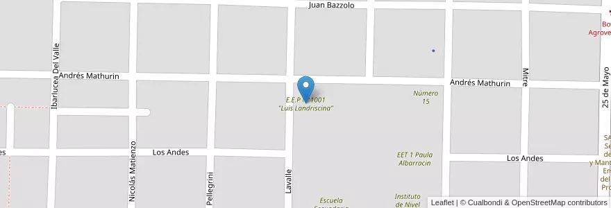 Mapa de ubicacion de E.E.P N°1001 "Luis Landriscina" en Argentinien, Chaco, Departamento Mayor Luis Jorge Fontana, Municipio De Villa Ángela, Villa Ángela.