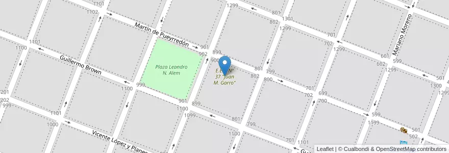 Mapa de ubicacion de E.E.P. Nº 37 "Juan M. Garro" en アルゼンチン, チャコ州, Departamento Comandante Fernández, Municipio De Presidencia Roque Sáenz Peña, Presidencia Roque Sáenz Peña.