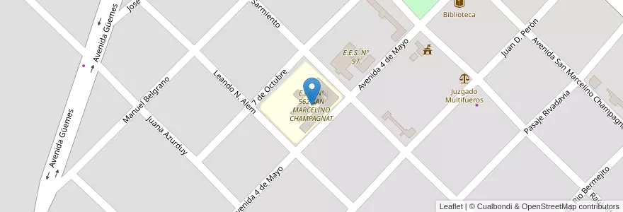 Mapa de ubicacion de E.E.P. Nº 562 SAN MARCELINO CHAMPAGNAT en Argentinien, Chaco, Departamento General Güemes, Municipio De Misión Nueva Pompeya, Misión Nueva Pompeya.