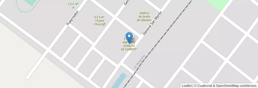 Mapa de ubicacion de E.E.P Nº 648 "JOSÉ IGNACIO DE GORRITI" en Argentine, Chaco, Departamento Independencia, Campo Largo, Campo Largo.