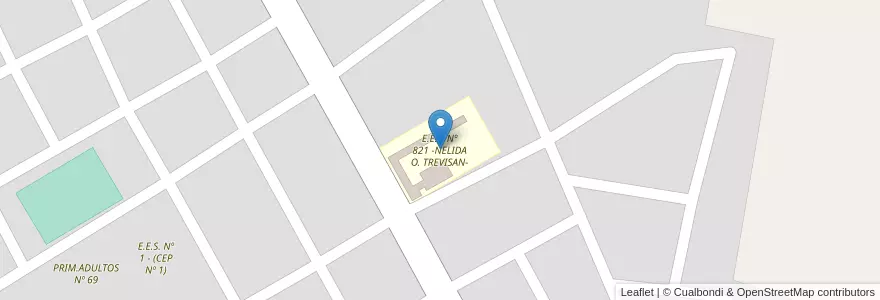 Mapa de ubicacion de E.E.P. Nº 821 -NELIDA O. TREVISAN- en Аргентина, Чако, Departamento General Güemes, Municipio De El Sauzalito, El Sauzalito.