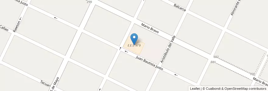 Mapa de ubicacion de E.E.S. N°9 en Argentina, Provincia Di Buenos Aires, Partido De Merlo, Merlo.