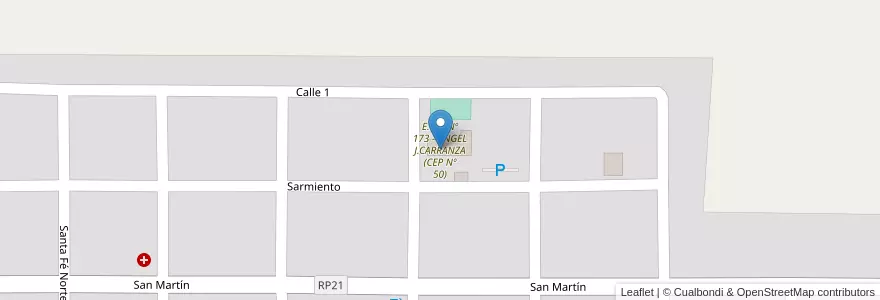 Mapa de ubicacion de E.E.S. Nº 173 - ANGEL J.CARRANZA (CEP Nº 50) en アルゼンチン, チャコ州, Departamento O'Higgins, Municipio De La Clotilde, La Clotilde.
