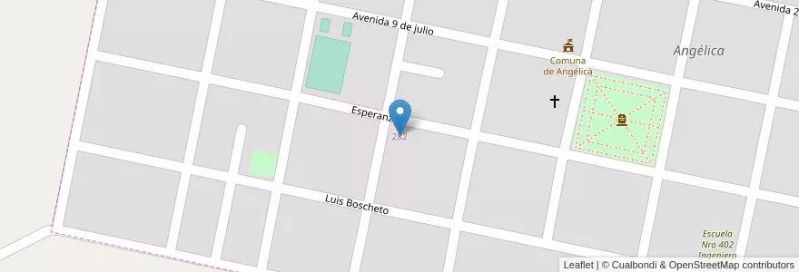 Mapa de ubicacion de E.E.S. Orientada Nro 414 Jose B. Iturraspe en Argentinien, Santa Fe, Departamento Castellanos, Municipio De Angélica, Angélica.