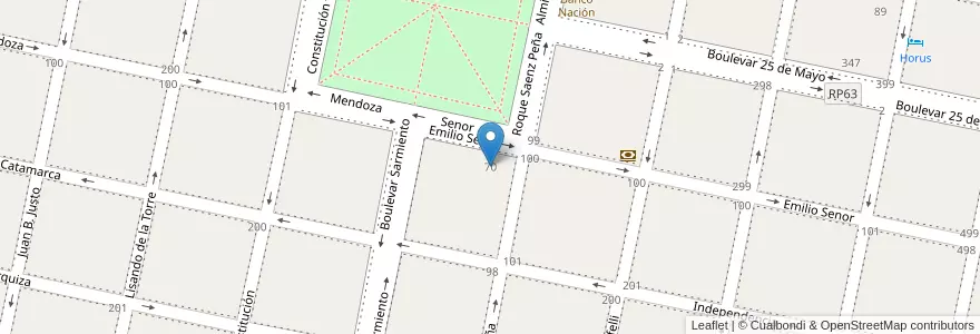 Mapa de ubicacion de E.E.S. Orientada Part. Inc 8118 Pedro Lucas Funes en آرژانتین, سانتافه, Departamento Castellanos, Municipio De San Vicente.