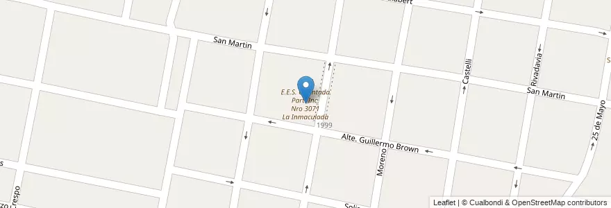 Mapa de ubicacion de E.E.S. Orientada Part. Inc. Nro 3071 La Inmaculada en آرژانتین, سانتافه, Departamento La Capital, Santo Tomé.