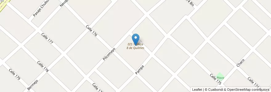 Mapa de ubicacion de EES Técnica 8 de Quilmes en Arjantin, Buenos Aires, Partido De Quilmes, Bernal.