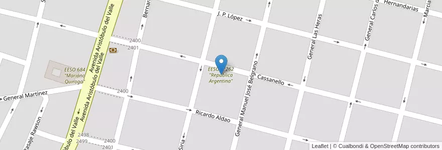 Mapa de ubicacion de EESO n°262 "República Argentina"  en 阿根廷, Santa Fe, Departamento La Capital, Santa Fe Capital, Santa Fe.