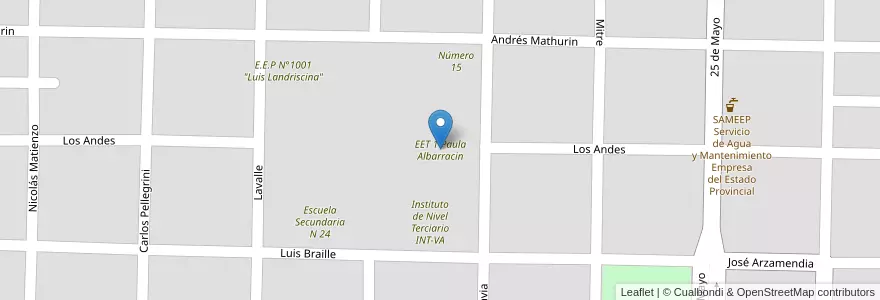 Mapa de ubicacion de EET 1 Paula Albarracin en 阿根廷, Chaco, Departamento Mayor Luis Jorge Fontana, Municipio De Villa Ángela, Villa Ángela.