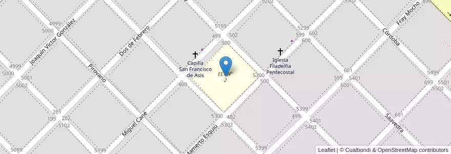 Mapa de ubicacion de EET N° 2 en Arjantin, Chaco, Departamento San Fernando, Barranqueras, Barranqueras.