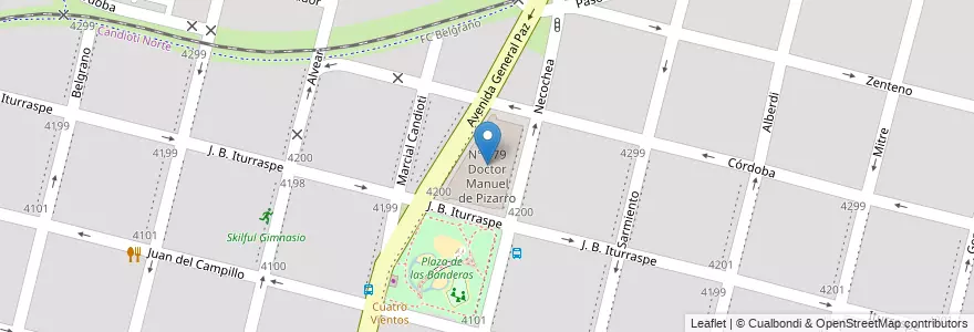 Mapa de ubicacion de E.E.T N° 479 Doctor Manuel de Pizarro en آرژانتین, سانتافه, Departamento La Capital, Santa Fe Capital, سانتافه.