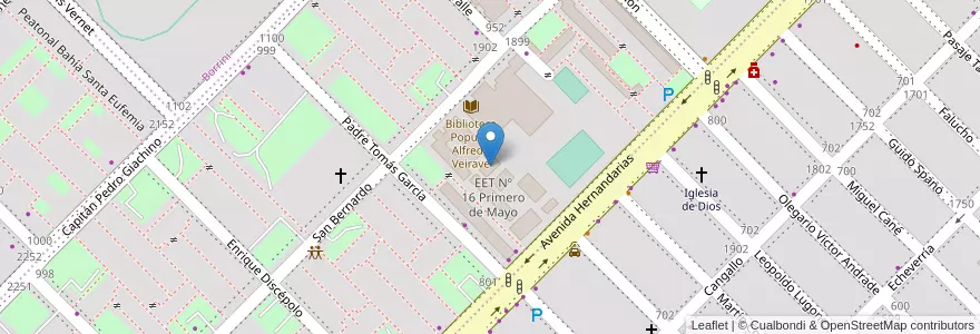Mapa de ubicacion de EET Nº 16 Primero de Mayo en アルゼンチン, チャコ州, Departamento San Fernando, Resistencia, Resistencia.