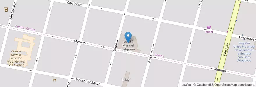 Mapa de ubicacion de E.E.T. No 480 Manuel Belgrano en الأرجنتين, سانتا في, إدارة العاصمة, سانتا في العاصمة, سانتا في.
