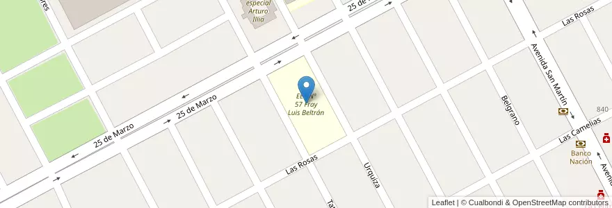 Mapa de ubicacion de EET Nº 57 Fray Luis Beltrán en آرژانتین, استان انتره ریوس, Departamento Federación, Distrito Gualeguaycito, Federación.