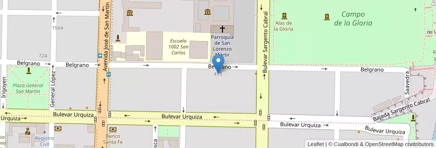 Mapa de ubicacion de E.E.T Nº 672 Remedios de Escalada de San Martín en Arjantin, Santa Fe, Departamento San Lorenzo, Municipio De San Lorenzo, San Lorenzo.