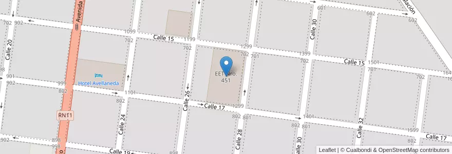 Mapa de ubicacion de EET Nro. 451 en Arjantin, Santa Fe, Departamento General Obligado, Municipio De Avellaneda.
