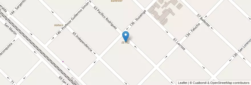 Mapa de ubicacion de EETN2 en アルゼンチン, ブエノスアイレス州, Partido De General San Martín, Villa Ballester.