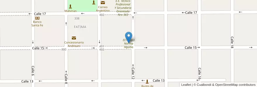 Mapa de ubicacion de EETP 363 Norma Aquino en Arjantin, Santa Fe, Departamento General Obligado, Municipio De Las Toscas.