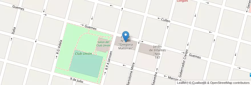 Mapa de ubicacion de E.E.T.P. N° 644 "Gregoria Matorras" en Argentinien, Santa Fe, Departamento Las Colonias, Municipio De Esperanza, Esperanza.