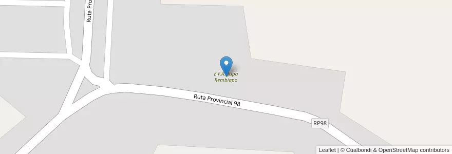 Mapa de ubicacion de E.F.A. Tupa Rembiapo en 아르헨티나, Corrientes, Departamento San Cosme, Municipio De Santa Ana.