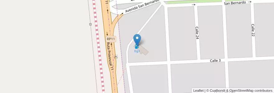 Mapa de ubicacion de Eg3 en アルゼンチン, ブエノスアイレス州, Partido De La Costa, San Bernardo Del Tuyú.