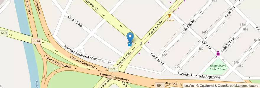 Mapa de ubicacion de EGA, Ringuelet en الأرجنتين, بوينس آيرس, Partido De La Plata, Ringuelet.